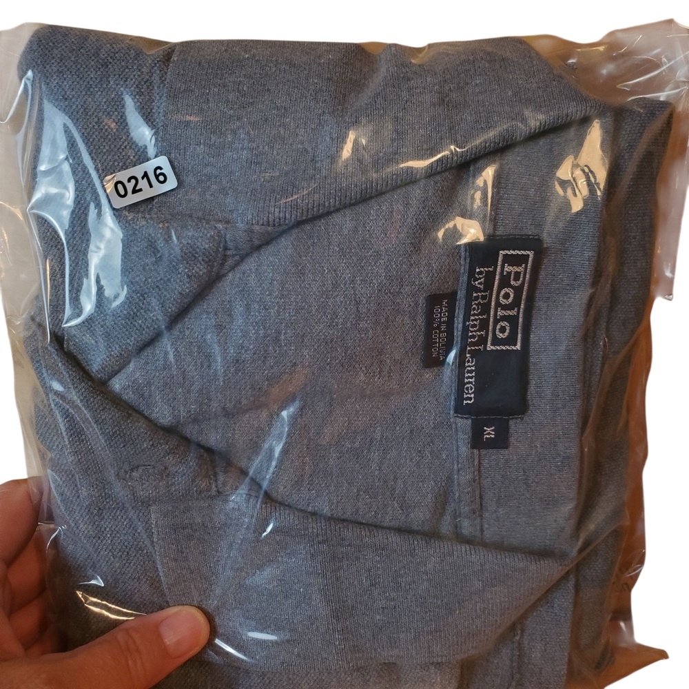 Polo by Ralph Lauren Men's Gray Long Sleeve Polo. XL. #0216 - Picture 12 of 12